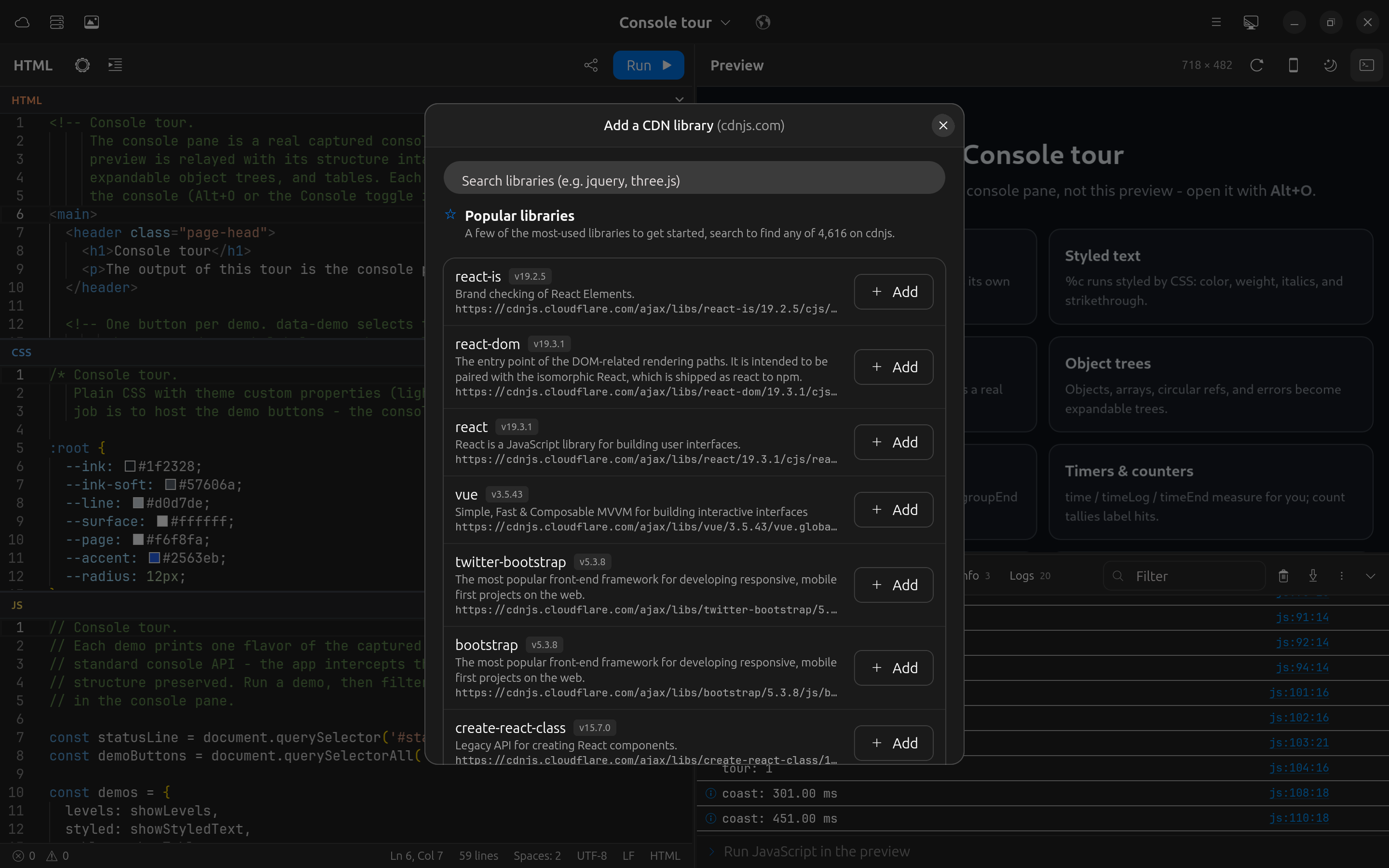 Add CDN libraries